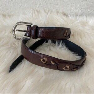 Brighton Brown Leather 35" inch belt - Floral - embroidery - BOHO  Hippie